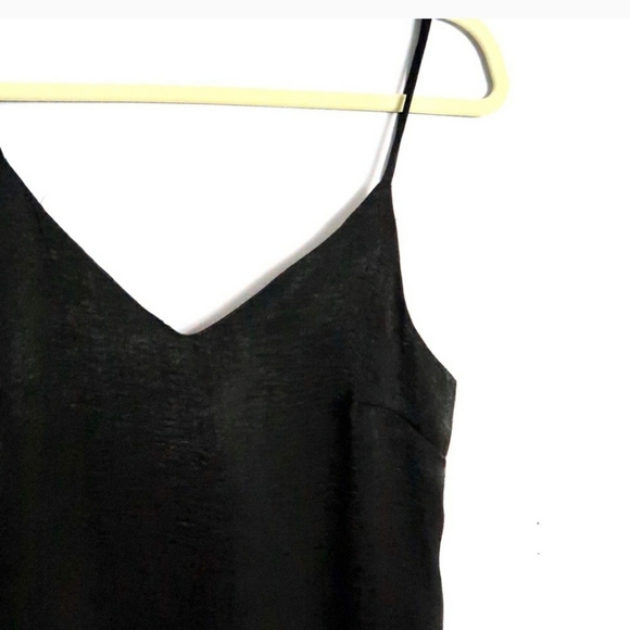 Black Skinny Strap Slip Dress - Picture 1 of 4